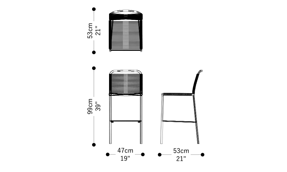 Image of the main dimensions of the product